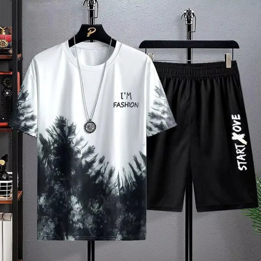 Men's Summer Sets Fashion tracksuits Casual Short Sleeve Sports