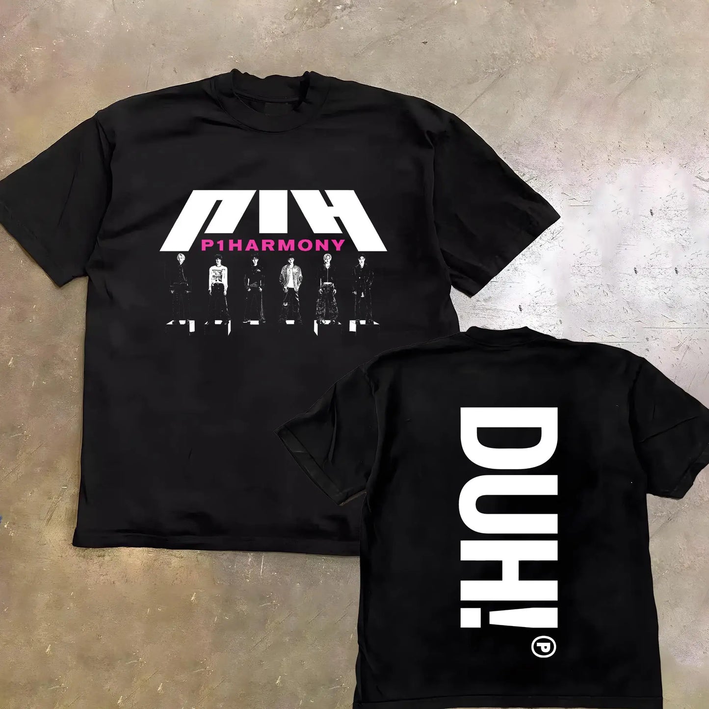 Summer Men P1Harmony DUH Same T-shirt Kpop Print Summer Short Sleeve Tee for Fans Men Women Clothing Streetwear T Shirts