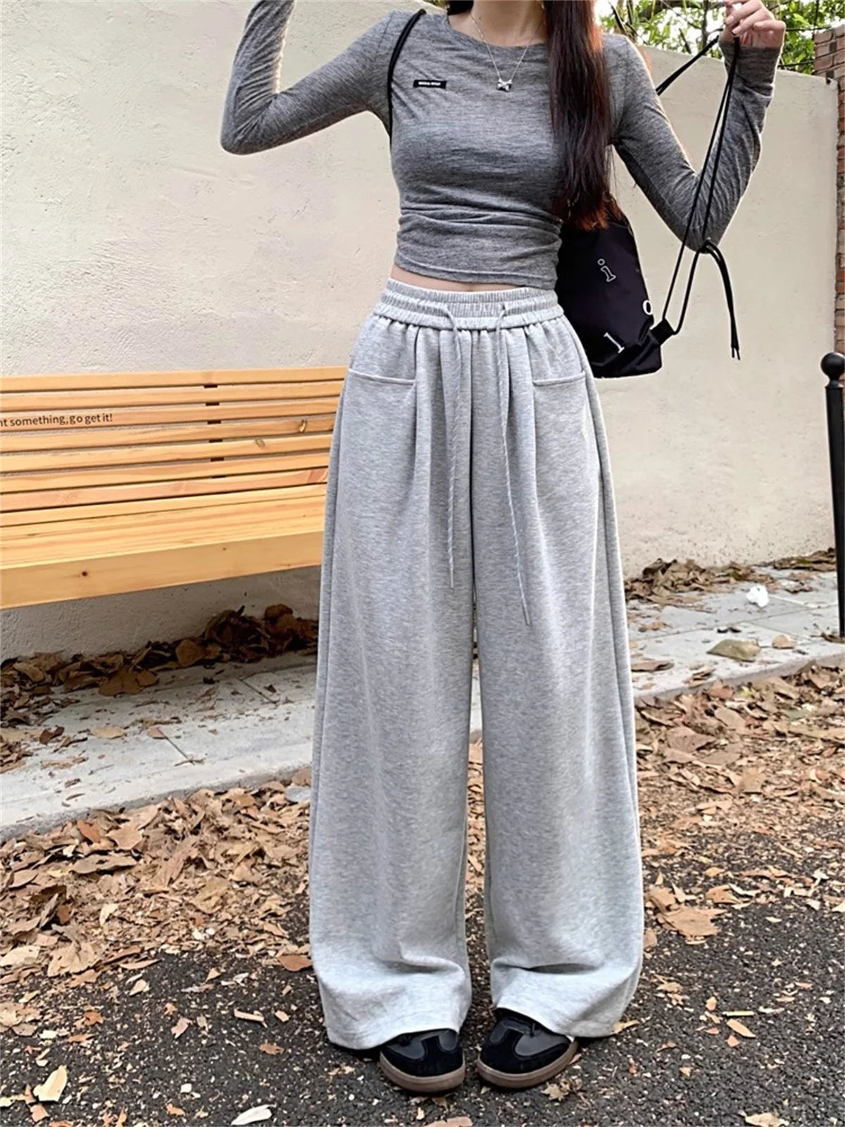 Straight Wide Leg Loose Pant Women Fahsion 2025 Spring Summer New Baggy Sweatpants High Waist Csual Street Pants Chic Trousers