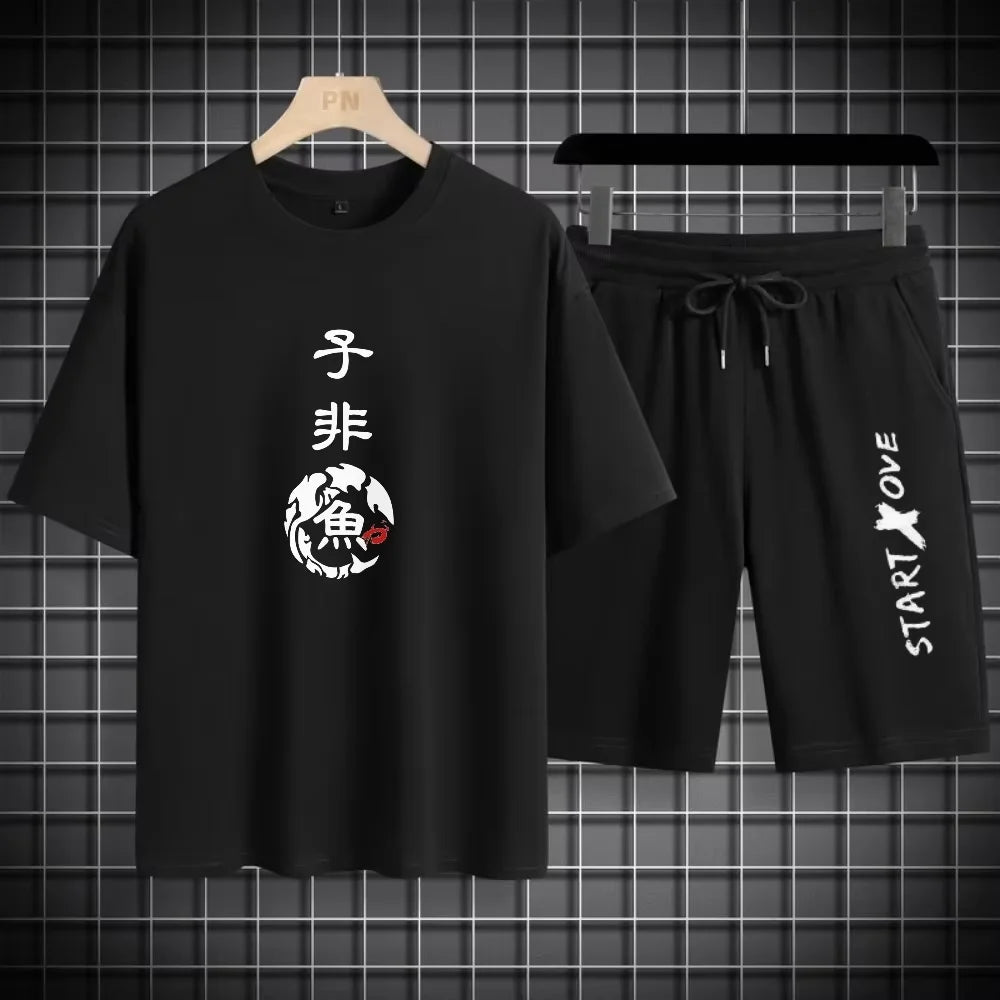Men's Summer Sets Fashion tracksuits Casual Short Sleeve Sports