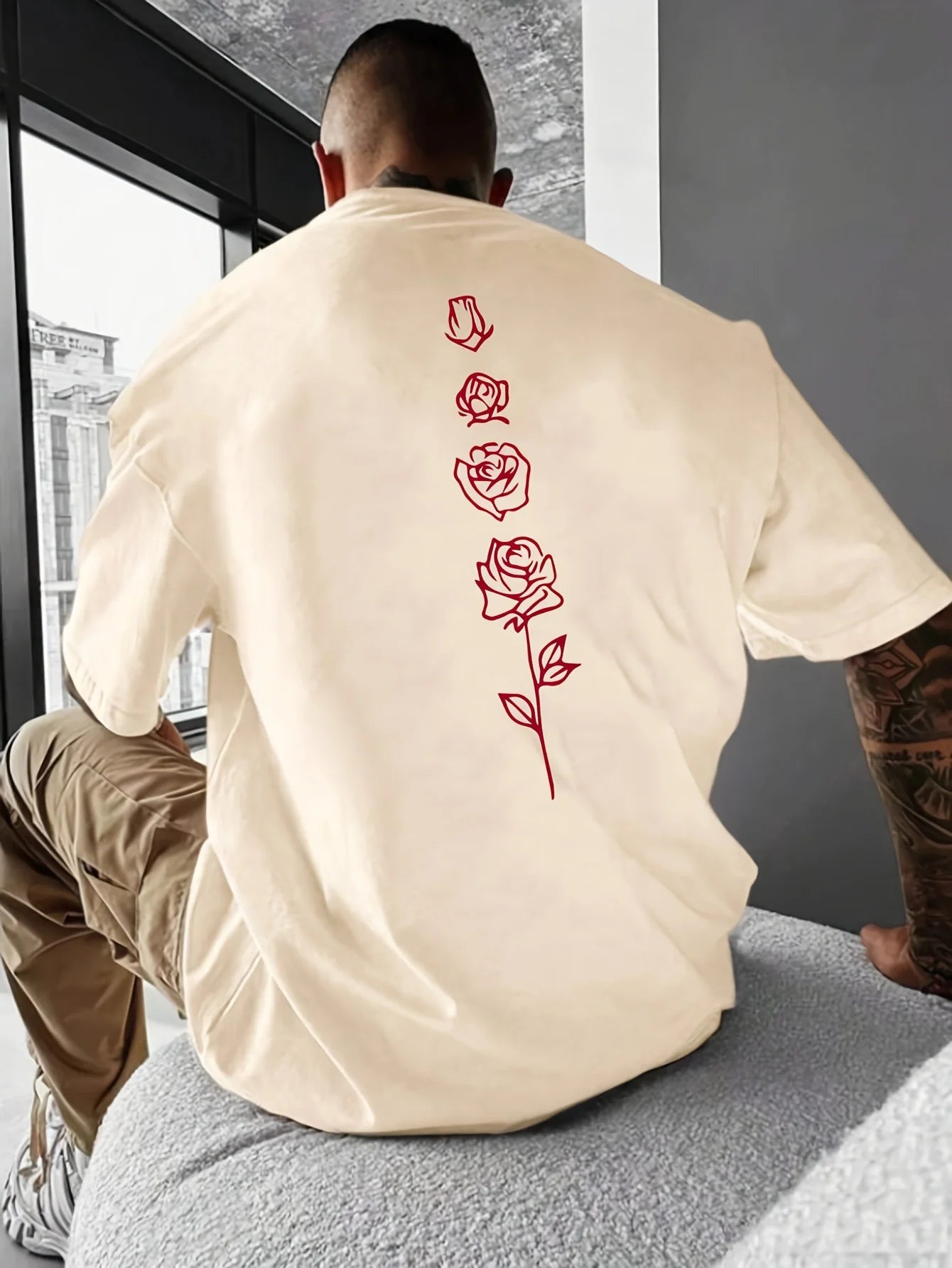 Men’s Rose Loose Summer Fit T-shirt