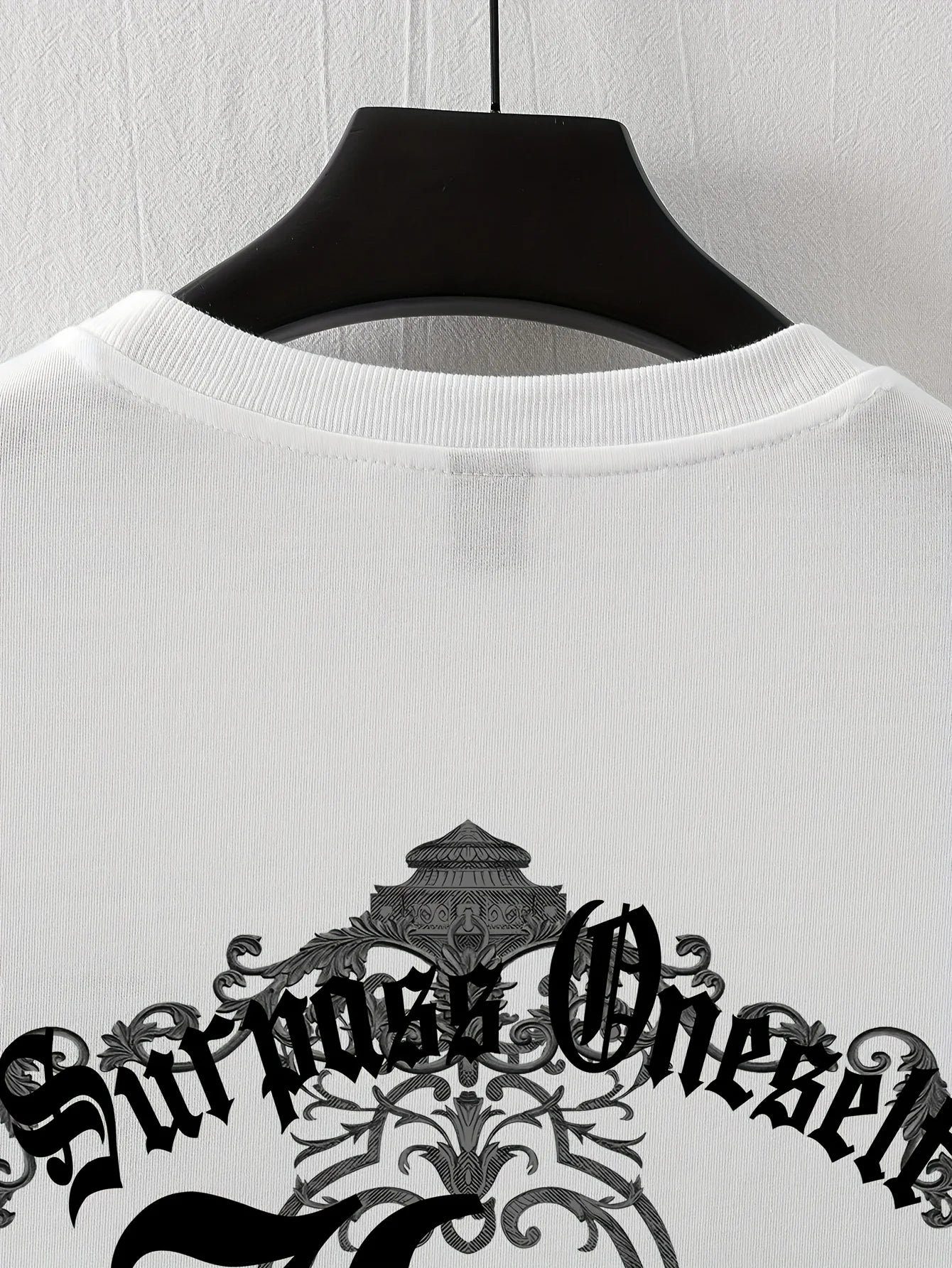 Men's summer 100 pure cotton fashionable casual sports loose back large LA letter printed round neck short sleeved T-shirt top