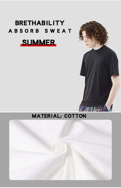 Cotton Fashion Bear Pattern Printed Men's T Shirt Round Neck Loose Tops Breathable Comfortable Casual Oversized Women Clothing