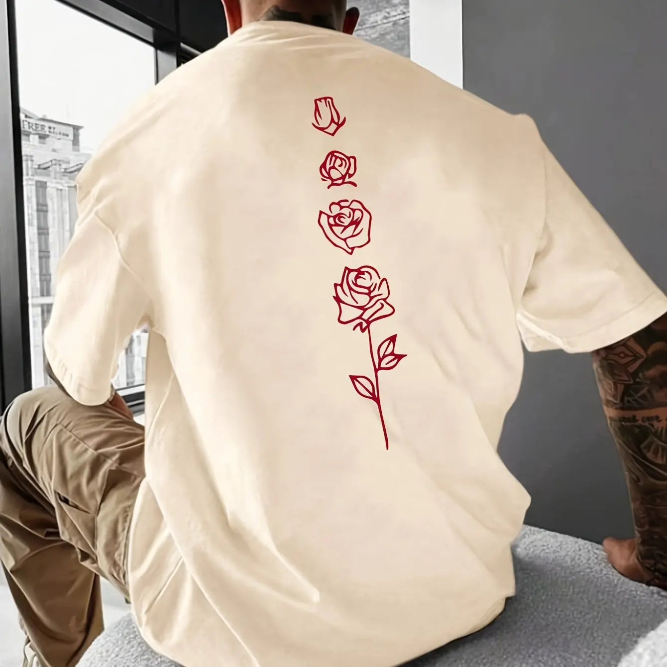 Men’s Rose Loose Summer Fit T-shirt
