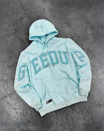 Colorful Retro Punk Letter Embroidery Casual Loose Hoodie Men High Street Trend Y2K Oversized Sweatshirt Women