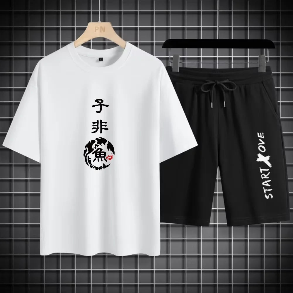 Men's Summer Sets Fashion tracksuits Casual Short Sleeve Sports