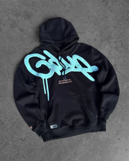 Colorful Retro Punk Letter Embroidery Casual Loose Hoodie Men High Street Trend Y2K Oversized Sweatshirt Women