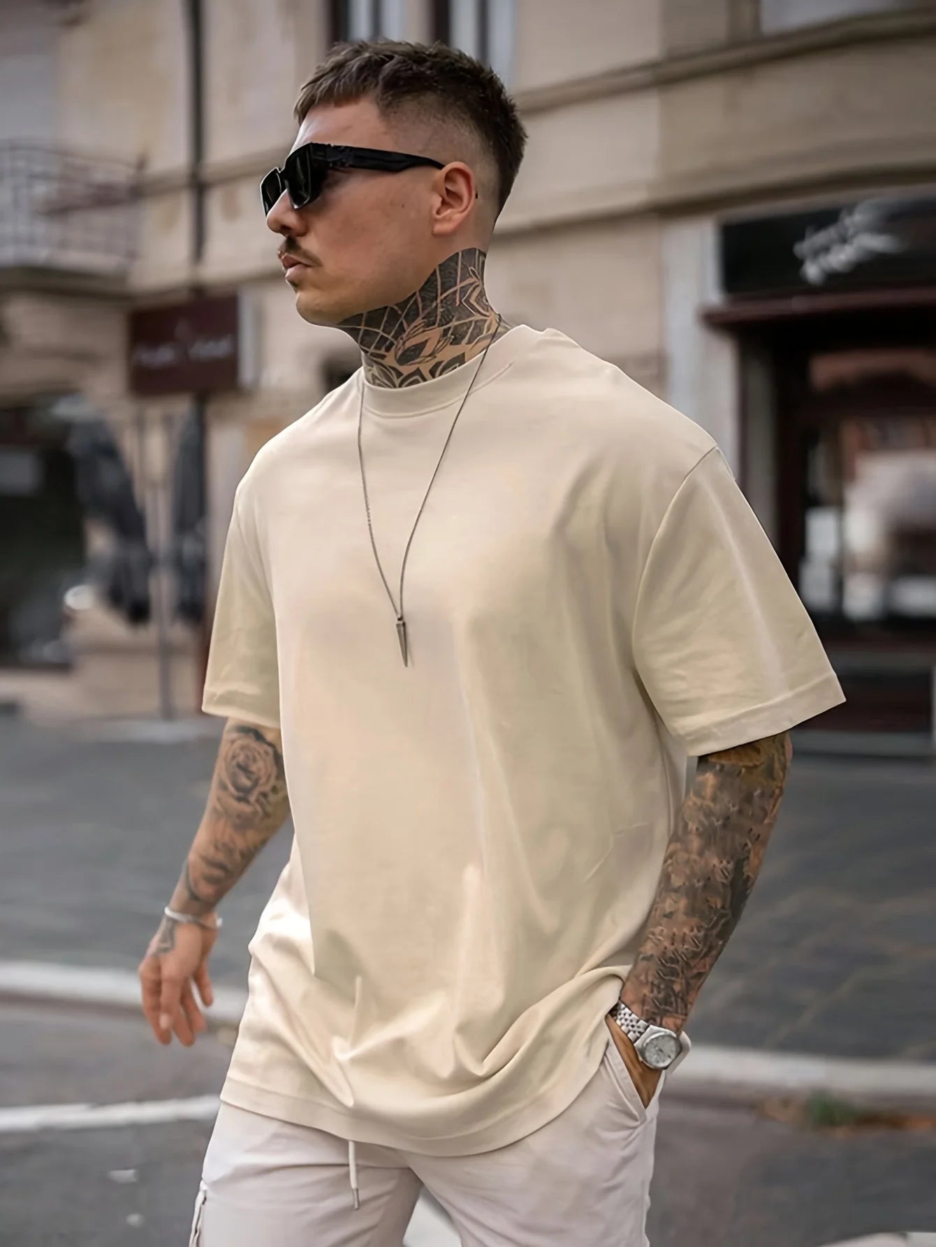 Men's 100% pure cotton summer loose size Planet Graphic Design print casual comfortable round neck short sleeved T-shirt top