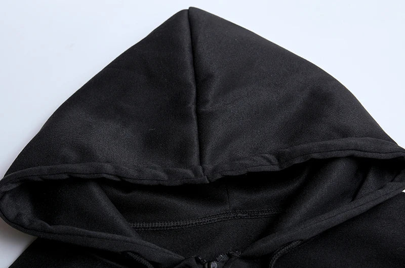 European and American Autumn/Winter Hoodie Embroidered Cross Flame Coat Plush Couple Loose Top Sweater