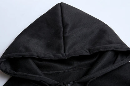 European and American Autumn/Winter Hoodie Embroidered Cross Flame Coat Plush Couple Loose Top Sweater