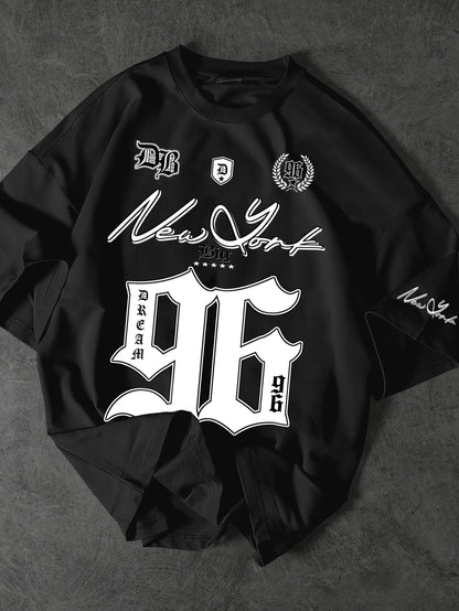 Summer New Men's T-shirt 96 printed digital baseball jacket casual sports polyester men's T-shirt