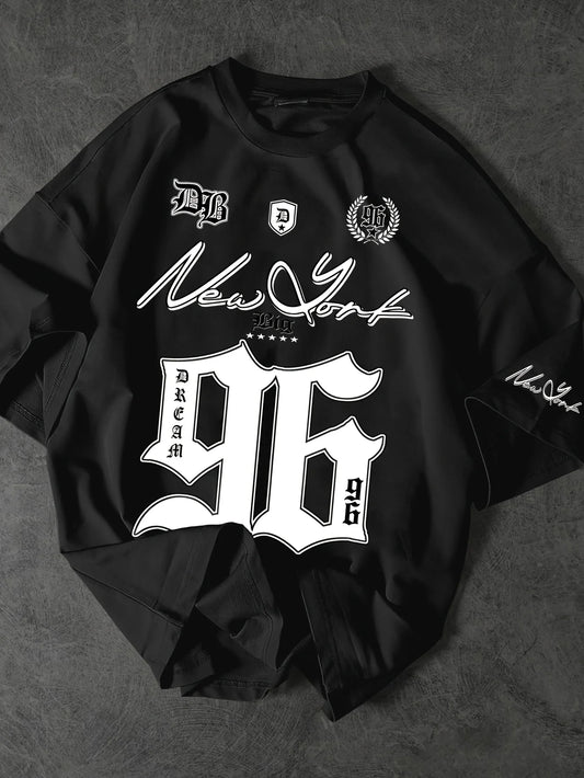 Summer New Men's T-shirt 96 printed digital baseball jacket casual sports polyester men's T-shirt