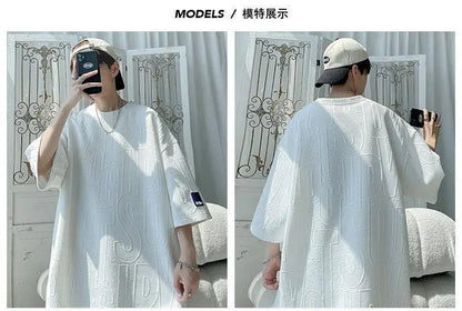 3D new Waffle TZ30 Summer Suit  Casual T-shirt + Shorts Suit Tracksuit Solid color tracksuit loose suit