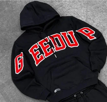 Colorful Retro Punk Letter Embroidery Casual Loose Hoodie Men High Street Trend Y2K Oversized Sweatshirt Women
