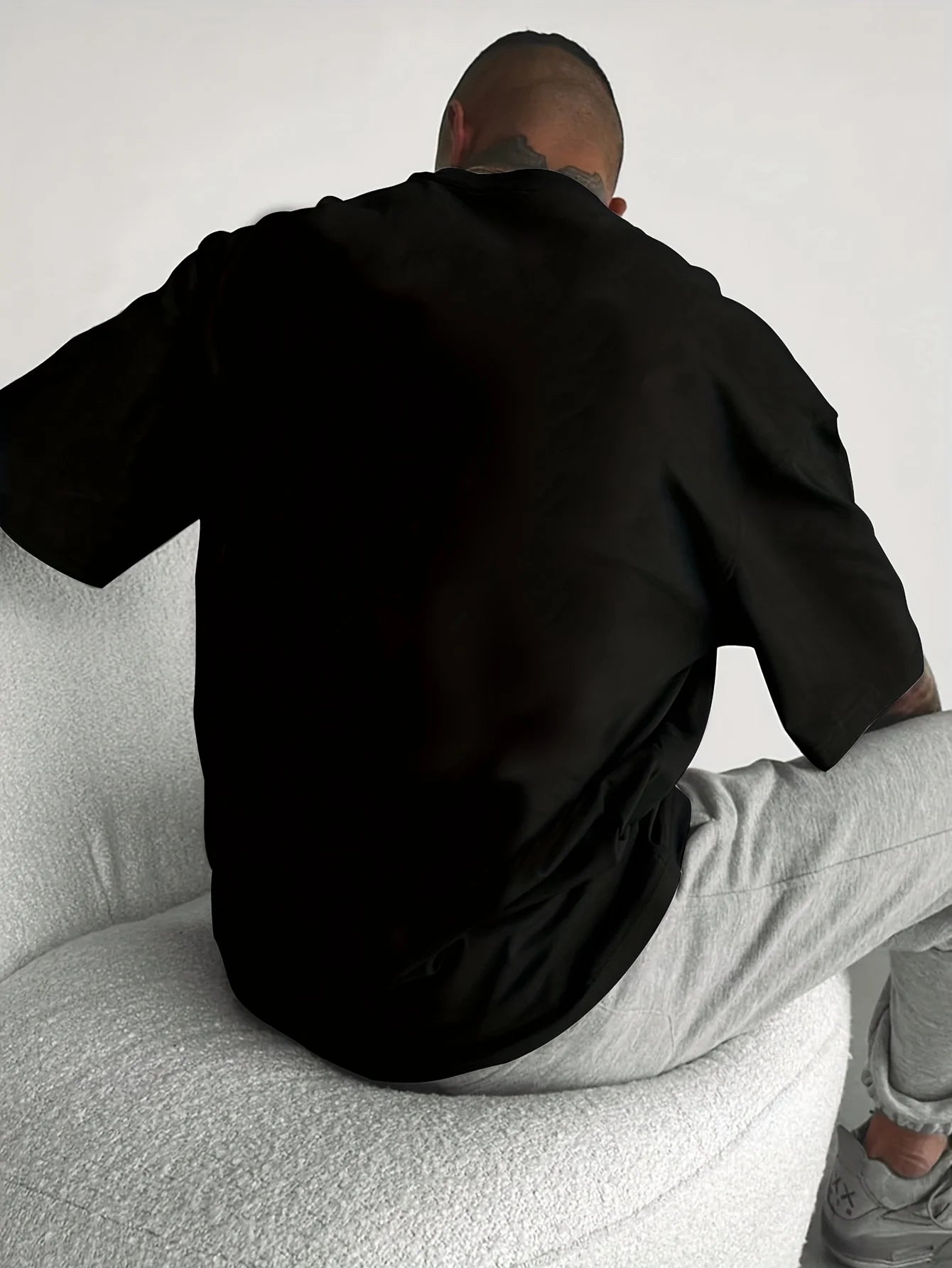 men's 100% pure cotton casual sports loose and fashionable cartoon bear pattern short sleeved T-shirt