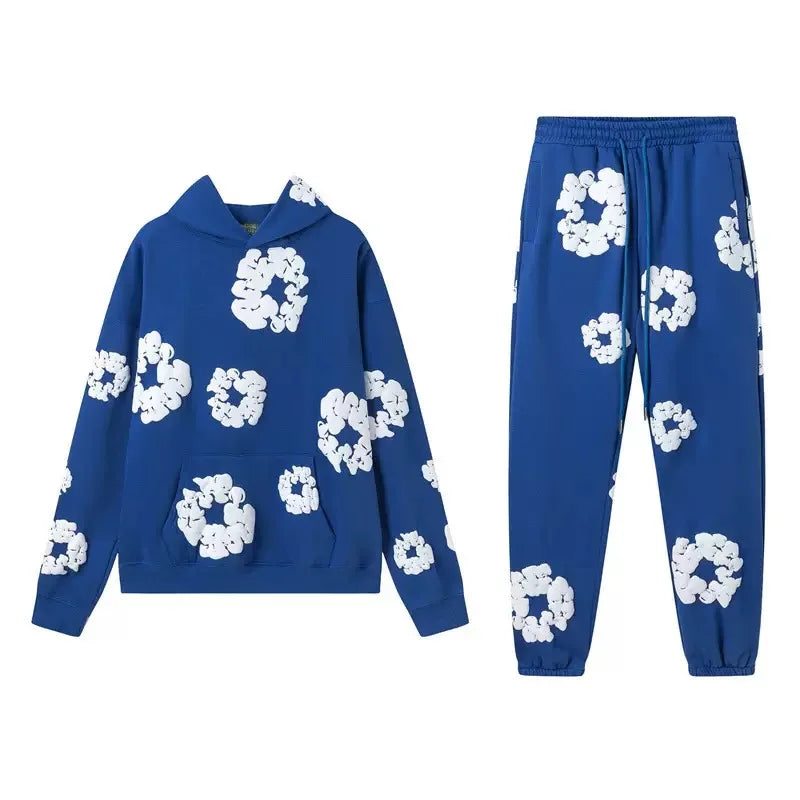 DENIM TEARS brand hot selling new fashionable cotton foam printed hoodie, European and American trendy men's sports suit