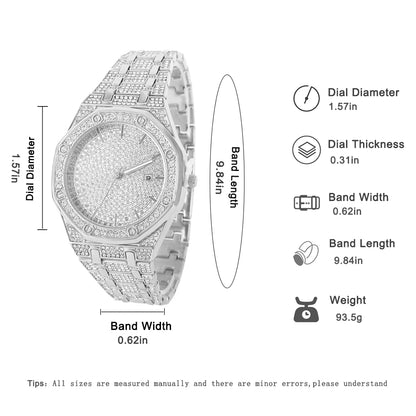 Iced Out Watch for Men Gold Watch for Men Hip Hop Fashion Cool Bling Bling Gold Diamond Luxury Mens Watch Dropshipping Relogio