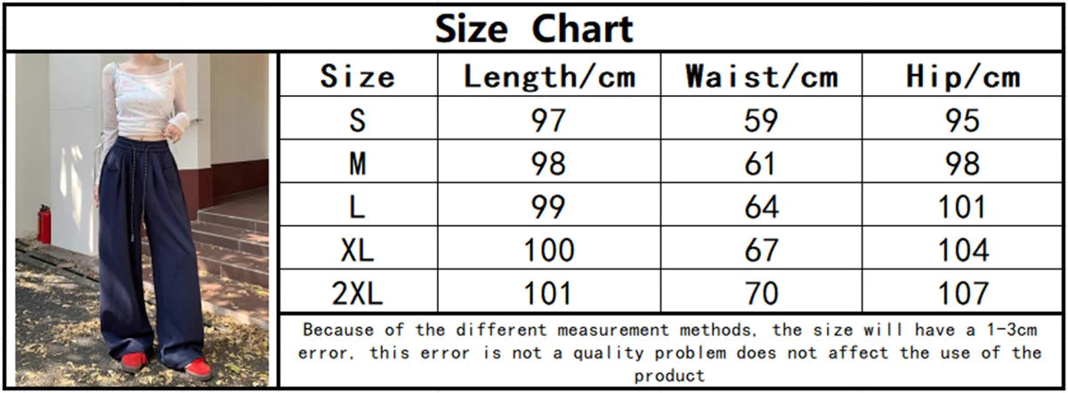 Straight Wide Leg Loose Pant Women Fahsion 2025 Spring Summer New Baggy Sweatpants High Waist Csual Street Pants Chic Trousers