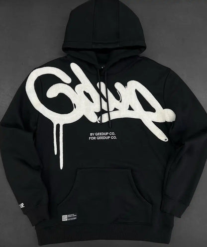 Colorful Retro Punk Letter Embroidery Casual Loose Hoodie Men High Street Trend Y2K Oversized Sweatshirt Women