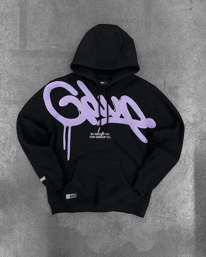Colorful Retro Punk Letter Embroidery Casual Loose Hoodie Men High Street Trend Y2K Oversized Sweatshirt Women