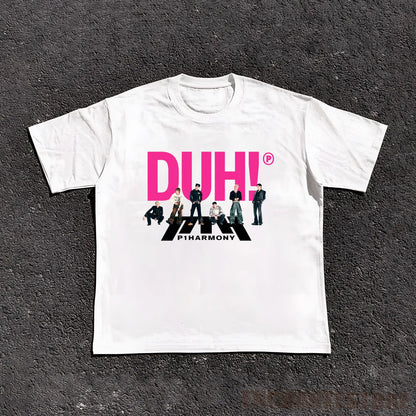 Summer Men P1Harmony DUH Same T-shirt Kpop Print Summer Short Sleeve Tee for Fans Men Women Clothing Streetwear T Shirts