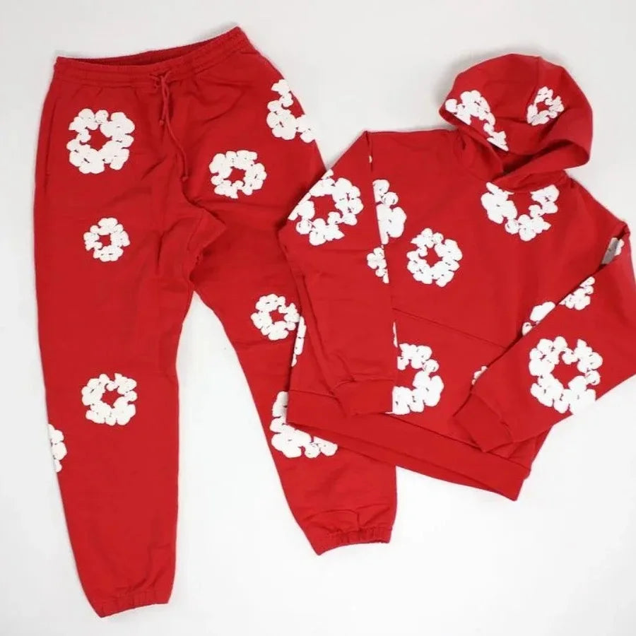 DENIM TEARS brand hot selling new fashionable cotton foam printed hoodie, European and American trendy men's sports suit