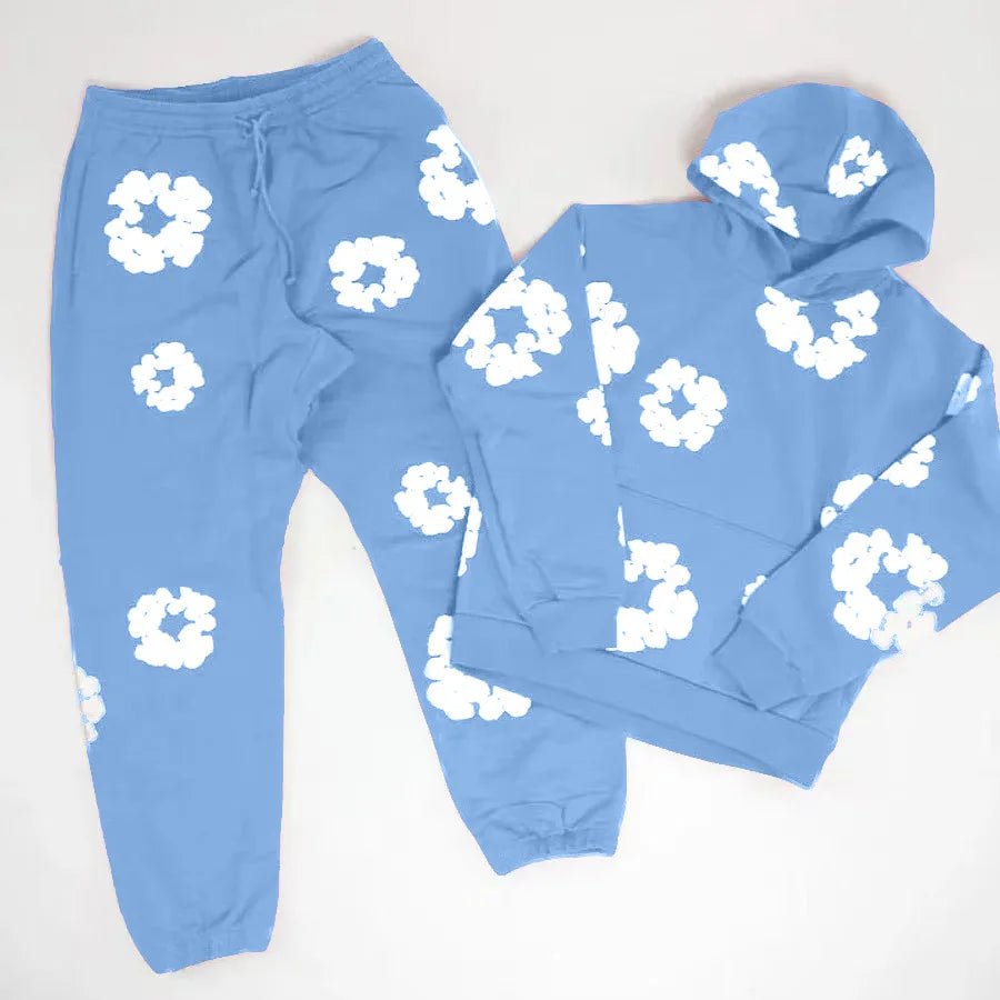DENIM TEARS brand hot selling new fashionable cotton foam printed hoodie, European and American trendy men's sports suit