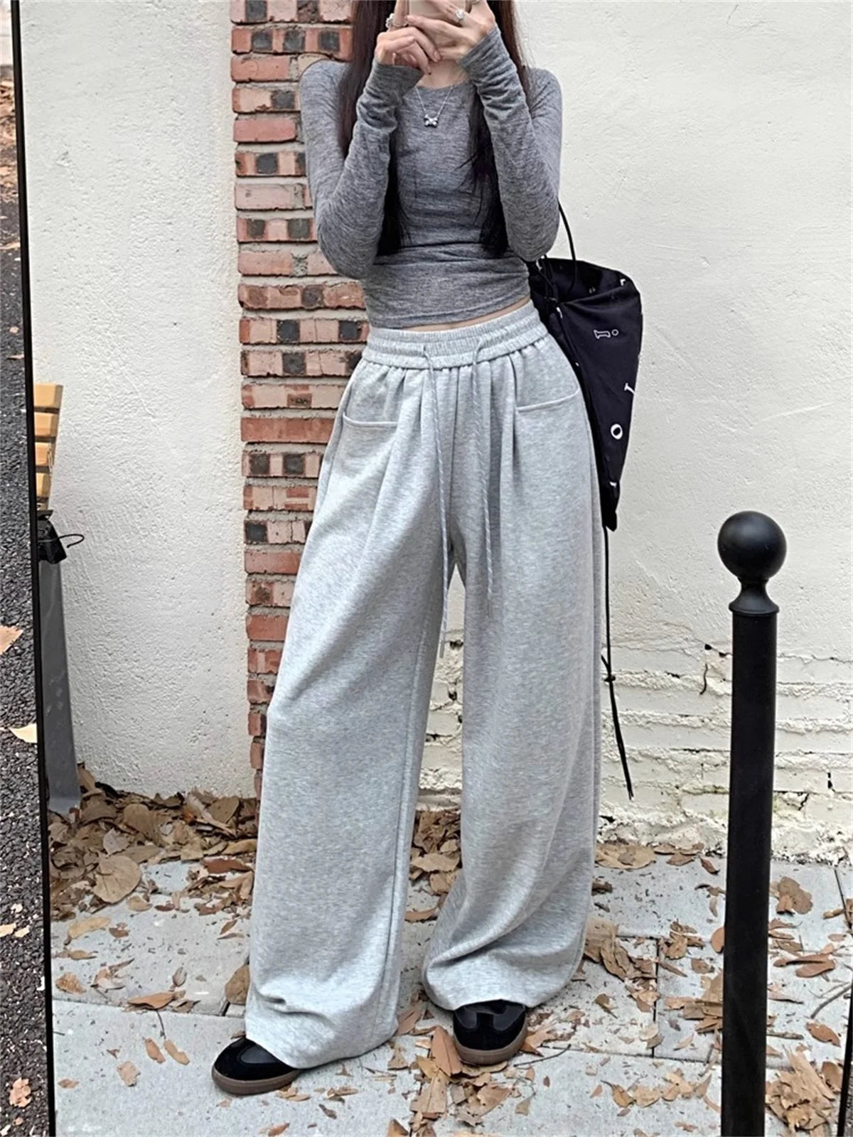 Straight Wide Leg Loose Pant Women Fahsion 2025 Spring Summer New Baggy Sweatpants High Waist Csual Street Pants Chic Trousers