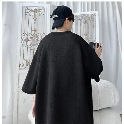 3D new Waffle TZ30 Summer Suit  Casual T-shirt + Shorts Suit Tracksuit Solid color tracksuit loose suit