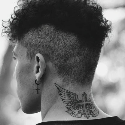 5 Pairs Stainless Steel Earrings Cross Dangle Hinged Earrings, Cubic Zirconia Stud Earrings For Men, Ear Piercing Jewelry