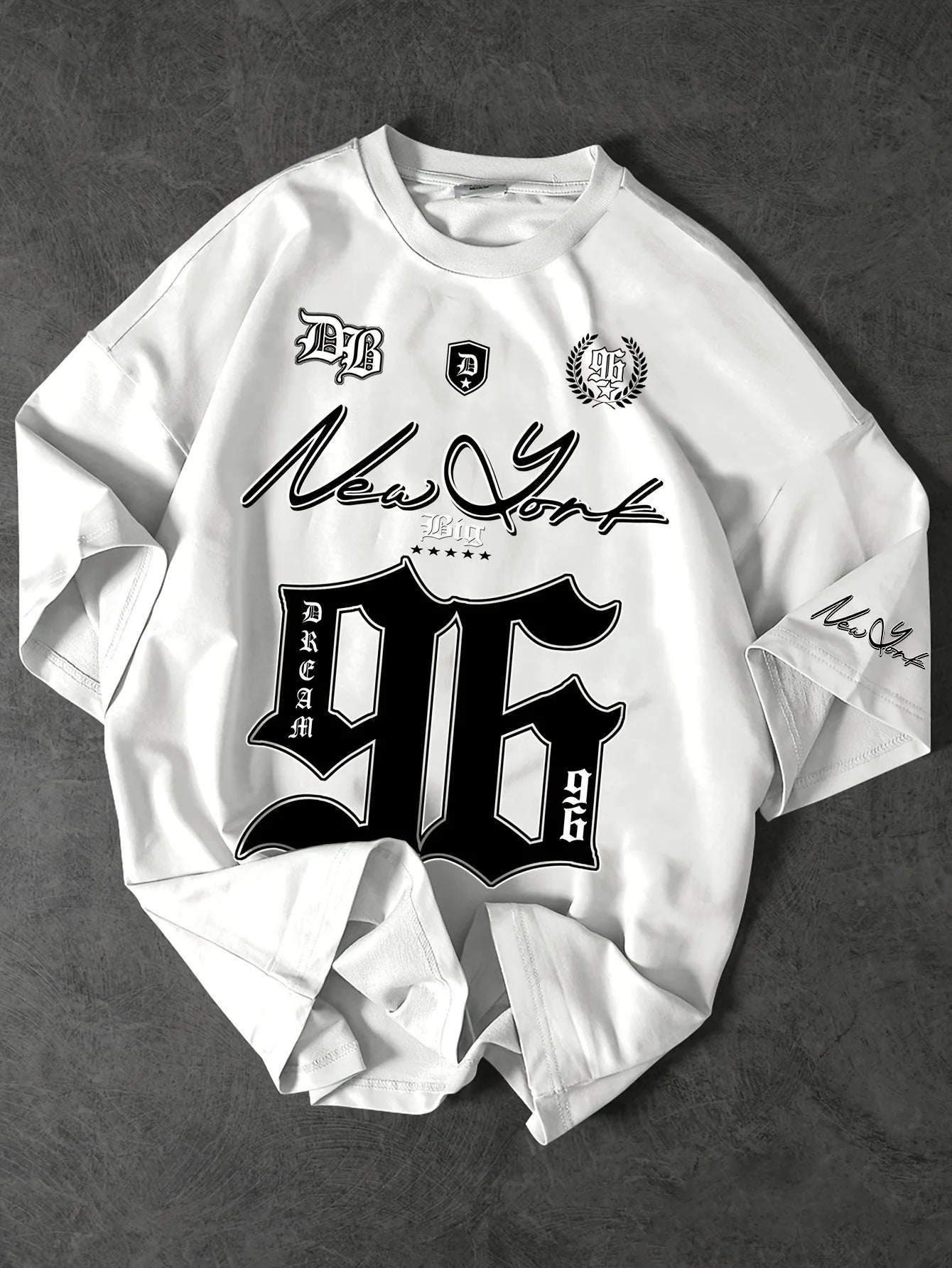 Summer New Men's T-shirt 96 printed digital baseball jacket casual sports polyester men's T-shirt