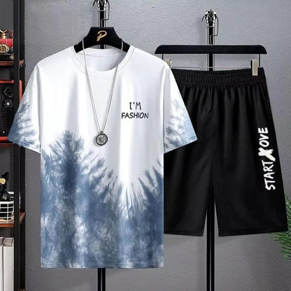 Men's Summer Sets Fashion tracksuits Casual Short Sleeve Sports