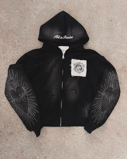 Harajuku New fashion Y2K star patch embroidery oversized hoodie women's Gothic hip-hop loose casual sports hoodie street wear