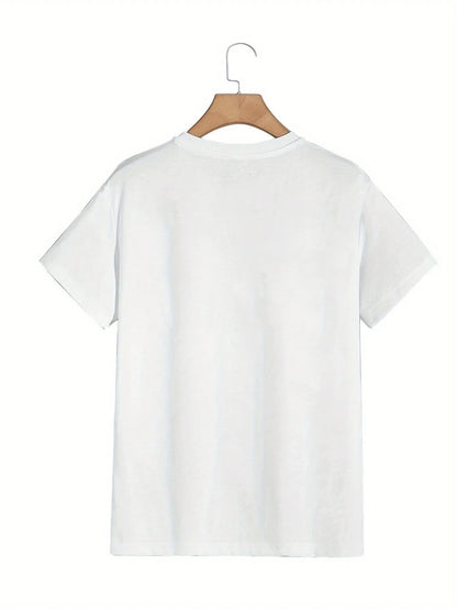 Men's Summer 100% Cotton Fashion Los Angeles Letter Printed Loose Large Casual Comfortable Round Neck Short Sleeve T-shirt Top