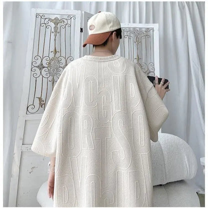 3D new Waffle TZ30 Summer Suit  Casual T-shirt + Shorts Suit Tracksuit Solid color tracksuit loose suit